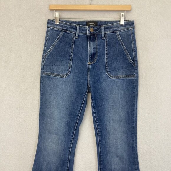 Free People Driftwood Farrah Flare Jeans Womens 28 Blue High Rise Stretch Denim - Picture 7 of 13